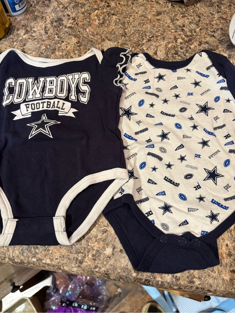 NFL Dallas Cowboys all in ones size 6/9 months (lot of 2)